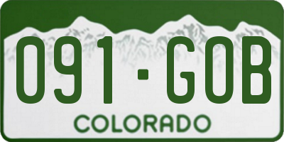 CO license plate 091GOB