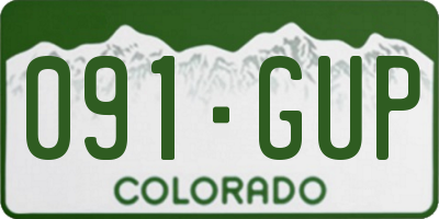 CO license plate 091GUP