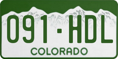 CO license plate 091HDL
