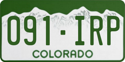 CO license plate 091IRP