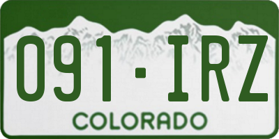 CO license plate 091IRZ