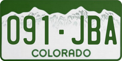 CO license plate 091JBA