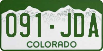 CO license plate 091JDA