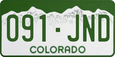 CO license plate 091JND