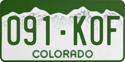 CO license plate 091KOF