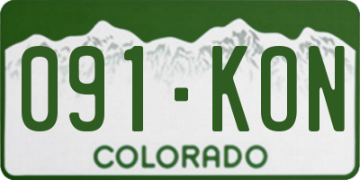 CO license plate 091KON