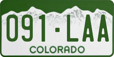 CO license plate 091LAA