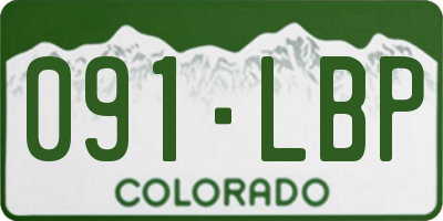 CO license plate 091LBP