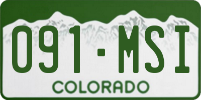 CO license plate 091MSI