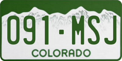CO license plate 091MSJ