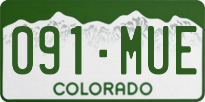 CO license plate 091MUE