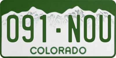CO license plate 091NOU
