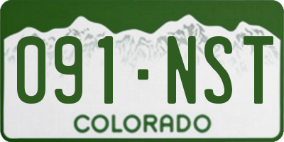 CO license plate 091NST
