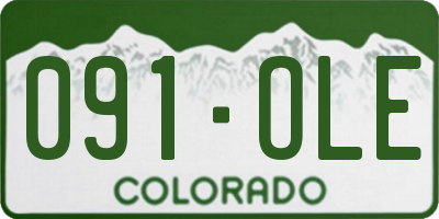 CO license plate 091OLE