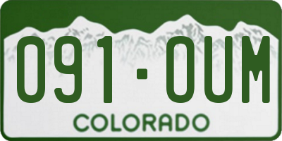 CO license plate 091OUM