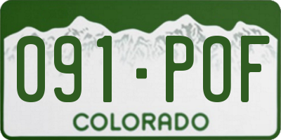 CO license plate 091POF