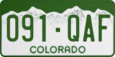 CO license plate 091QAF