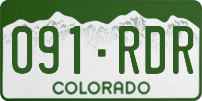 CO license plate 091RDR