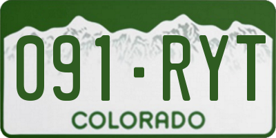 CO license plate 091RYT