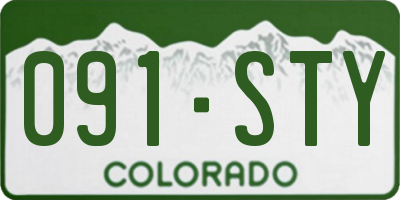 CO license plate 091STY