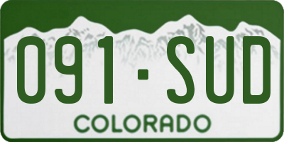 CO license plate 091SUD