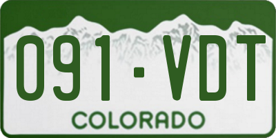 CO license plate 091VDT