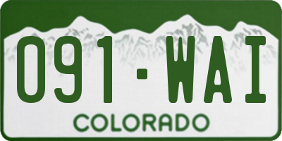 CO license plate 091WAI
