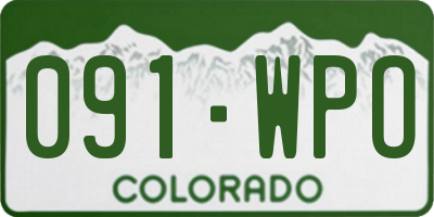 CO license plate 091WPO