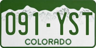 CO license plate 091YST