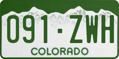 CO license plate 091ZWH
