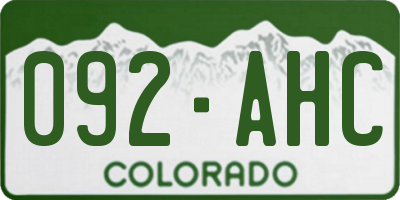 CO license plate 092AHC