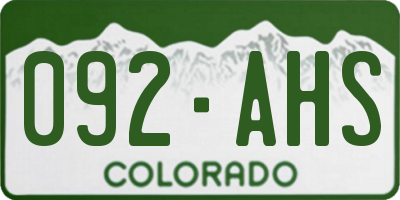 CO license plate 092AHS