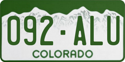 CO license plate 092ALU