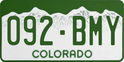 CO license plate 092BMY