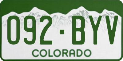 CO license plate 092BYV