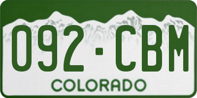 CO license plate 092CBM
