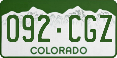 CO license plate 092CGZ