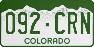 CO license plate 092CRN