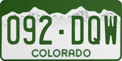 CO license plate 092DQW