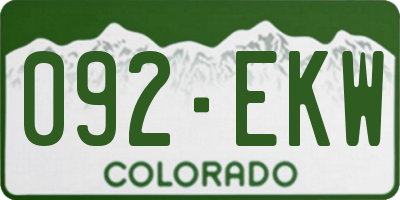 CO license plate 092EKW