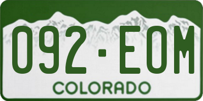 CO license plate 092EOM