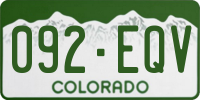 CO license plate 092EQV