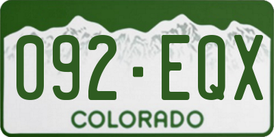CO license plate 092EQX