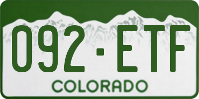 CO license plate 092ETF
