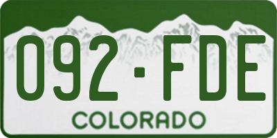 CO license plate 092FDE