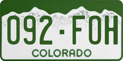 CO license plate 092FOH