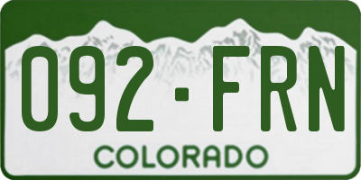 CO license plate 092FRN