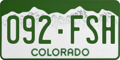 CO license plate 092FSH