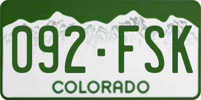 CO license plate 092FSK