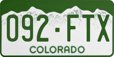 CO license plate 092FTX